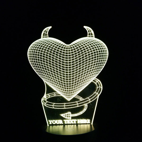 Little Devil Heart 3D Illusion Lamp - Art by Others