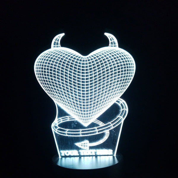 Little Devil Heart 3D Illusion Lamp - Art by Others