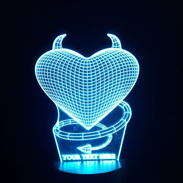 Little Devil Heart 3D Illusion Lamp - Art by Others