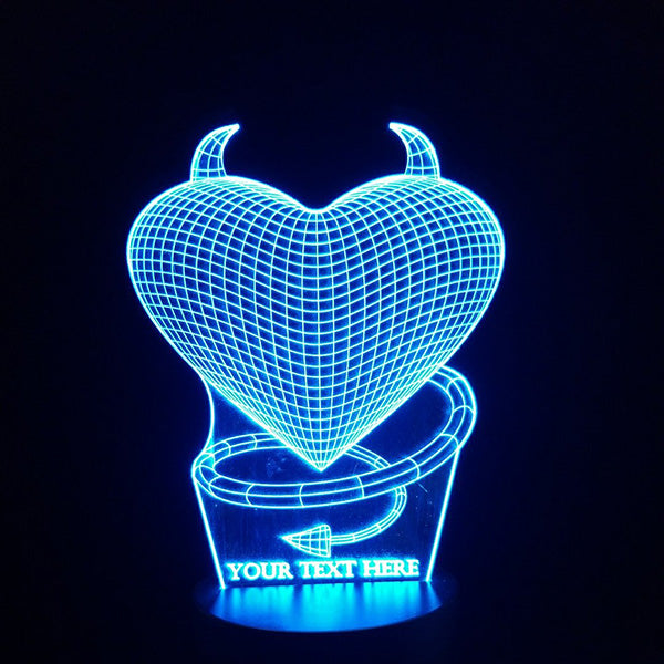 Little Devil Heart 3D Illusion Lamp - Art by Others