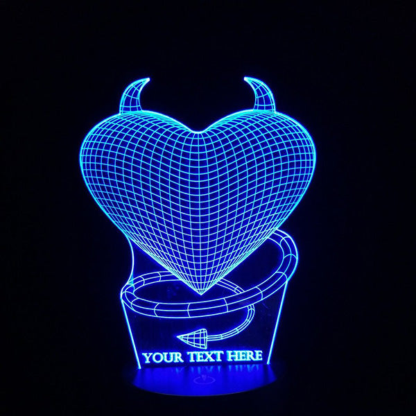 Little Devil Heart 3D Illusion Lamp - Art by Others