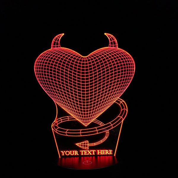 Little Devil Heart 3D Illusion Lamp - Art by Others