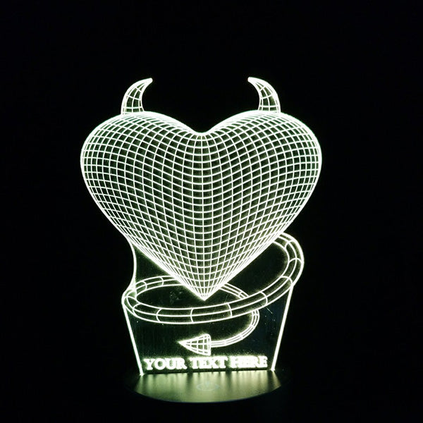 Little Devil Heart 3D Illusion Lamp - Art by Others