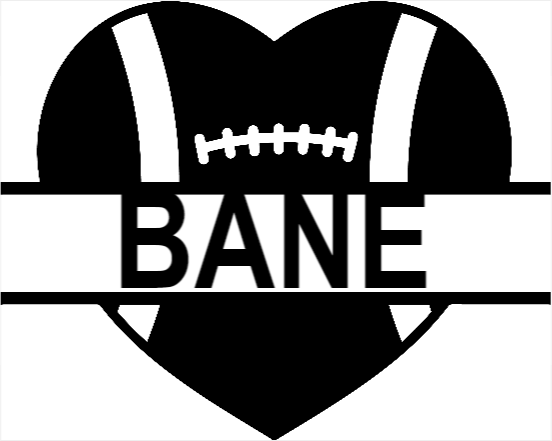 Football Split Heart Monogram - Art by Others