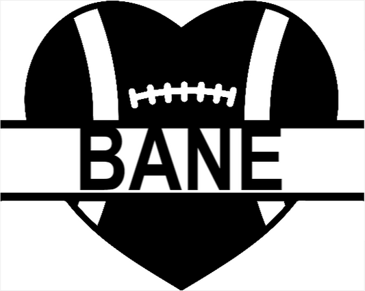 Football Split Heart Monogram - Art by Others