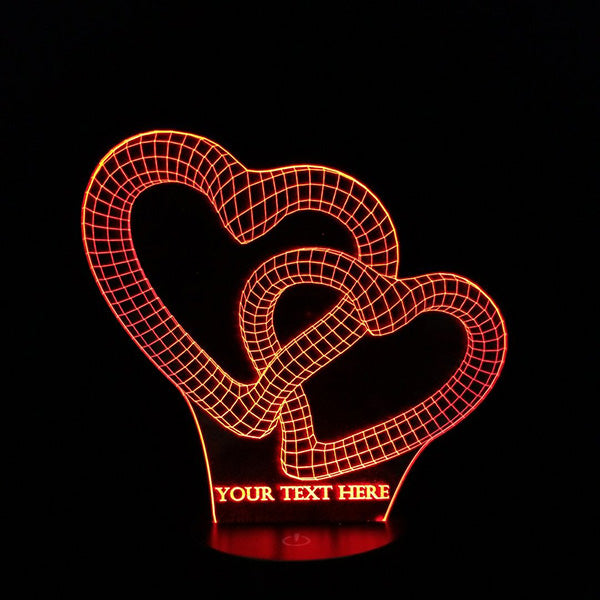 Chain Hearts 3D Illusion Lamp - Art by Others