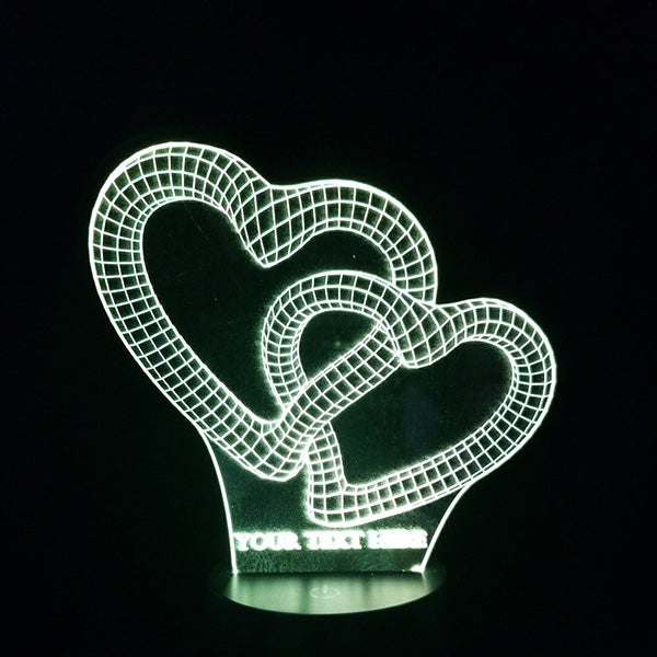 Chain Hearts 3D Illusion Lamp - Art by Others