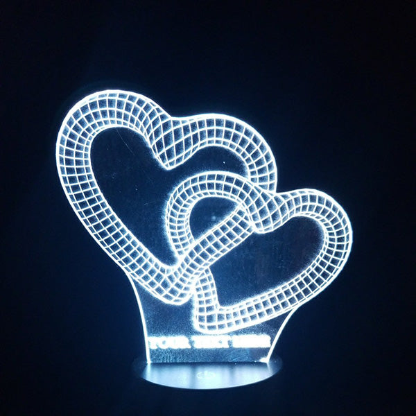 Chain Hearts 3D Illusion Lamp - Art by Others