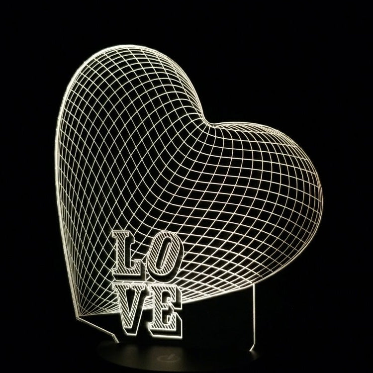 LOVE Heart 3D Illusion Lamp - Art by Others