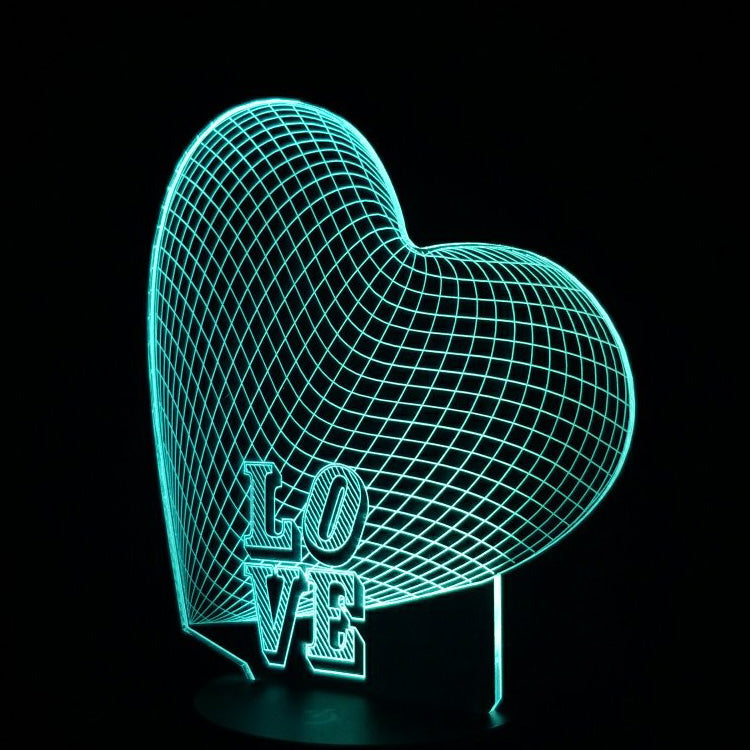 LOVE Heart 3D Illusion Lamp - Art by Others